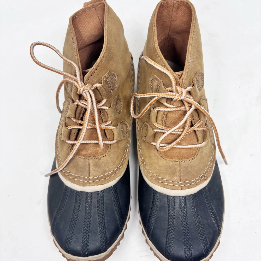 Sorel Out N‎ About Plus Duck Boots Womens 5 Elk Brown Black Waterproof